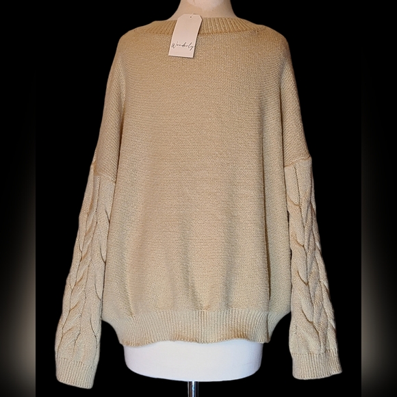 NWT Wonderly size XL tan sweater - Picture 3 of 7